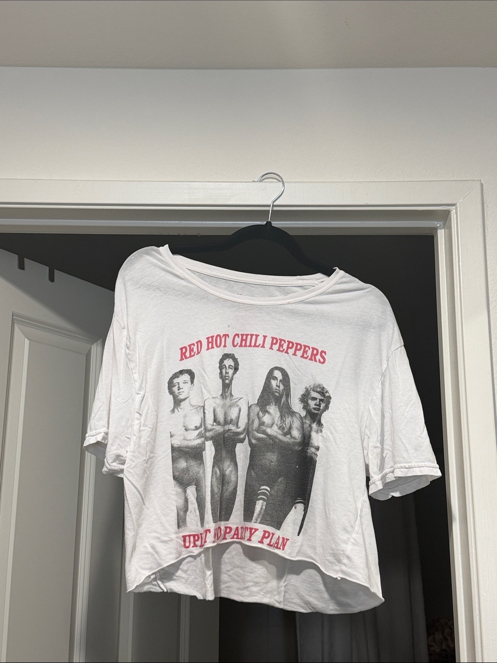 Red Hot Chili Peppers White Graphic Crop Tee